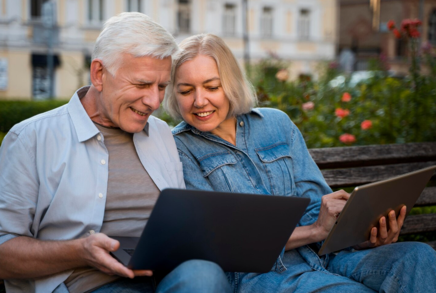 How expats choose where to move while researching destinations on a laptop