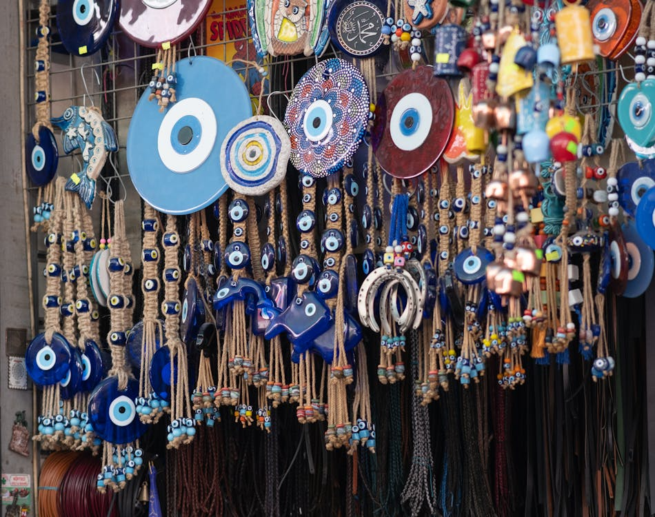 Common superstitions around the world shown through evil eye charms and protective amulets