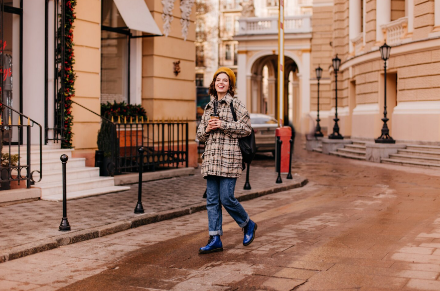 person walking along pedestrian-friendly street in one of the most walkable cities in the world