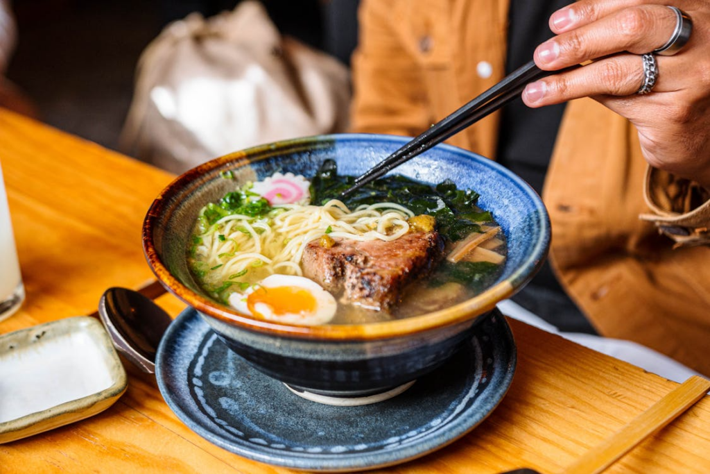 ramen bowl as beloved comfort food around the world served in a restaurant
